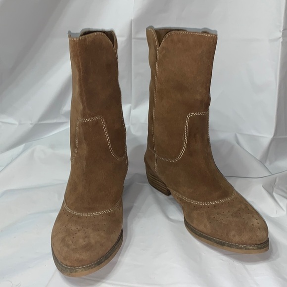 AMERICAN Eagle Tan Leather Heeled Boot Size 8.5 1671-249 - Picture 1 of 13